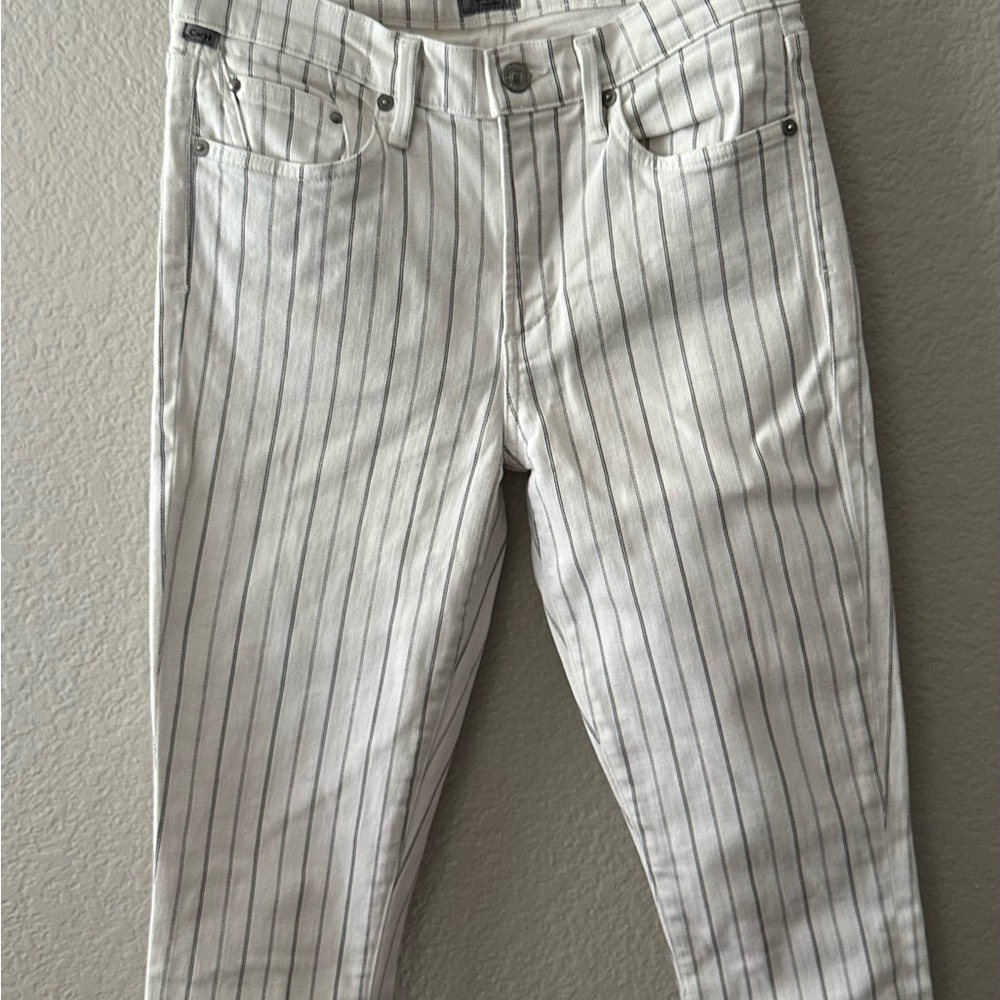 Striped White Jeans